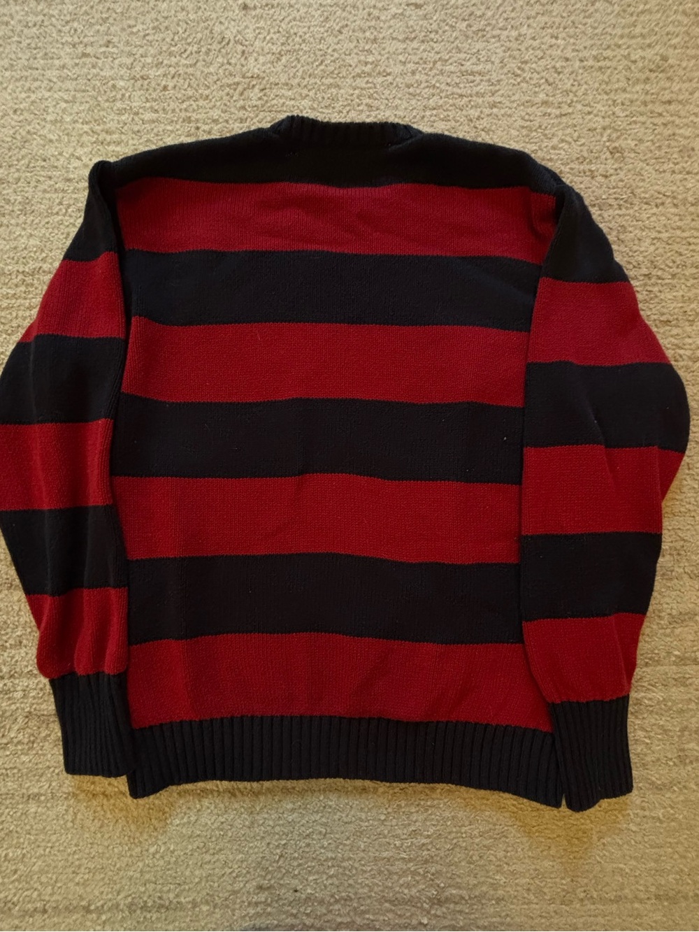Brandy Melville Oversized Striped Brianna Knit Sweater Red Navy OS - Picture 5 of 10